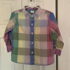 Gap Toddler boys spring plaid button down shirt